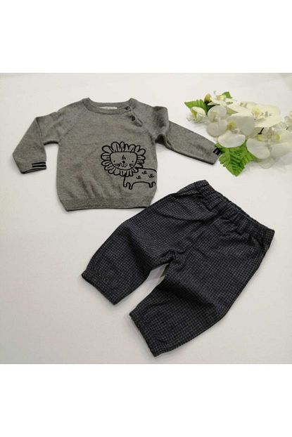 For My Baby Erkek Bebek Aslan Nakisli Triko Ikili Takim Trendyol