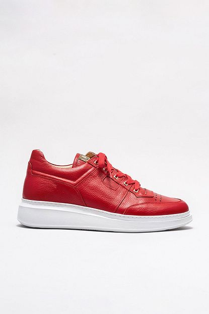 Elle Shoes Radbery Deri Kirmizi Erkek Ayakkabi Trendyol