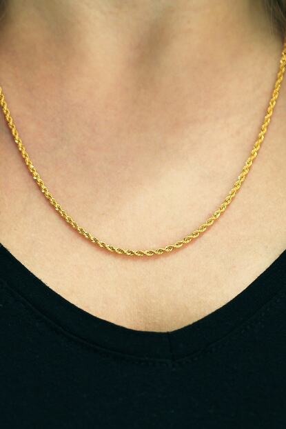 Gunes Kuyumcu Kadin Sari 14 Ayar Altin Burgu Zincir Trendyol