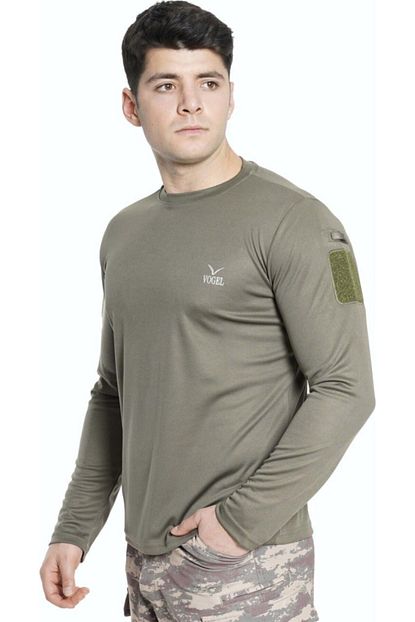Vogel Unisex Haki Tactical Uzun Kollu Yakasiz Taktik Tisort Trendyol
