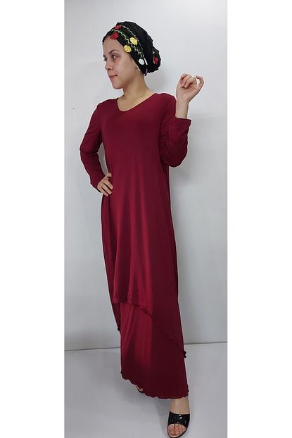 Katibem Butik Kadin Kirmizi Penye Elbise Gunluk Elbise Trendyol