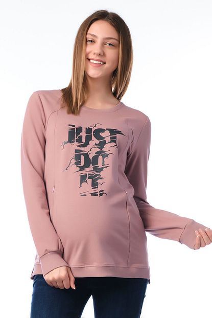 Busa Kadin Gul Kurusu Hamile Emzirme Detayli Sweatshirt Trendyol