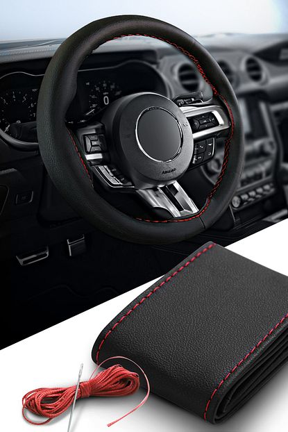 Deluxe Boss Deri Dikilebilir Direksiyon Kilifi Kirmizi Dikis Trendyol