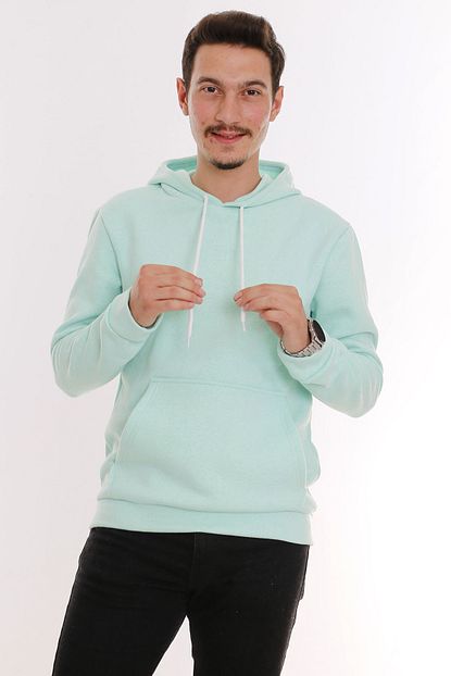 Metson Erkek Su Yesili Kapsonlu Sweatshirt Trendyol