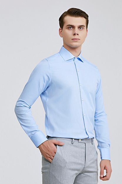 D S Damat Slim Fit Mavi Renk Erkek Gomlek 2hf02ort3185 701 Trendyol