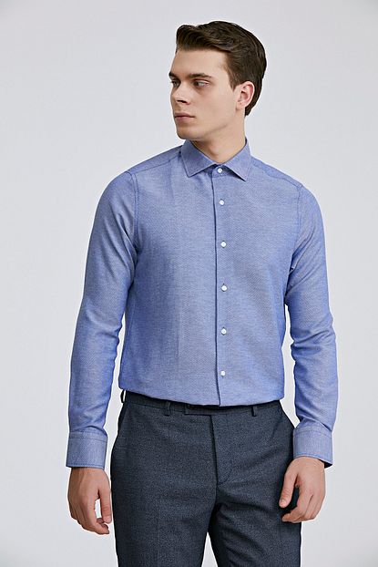 D S Damat Slim Fit Mavi Renk Erkek Gomlek 2hf02ort3185 702 Trendyol