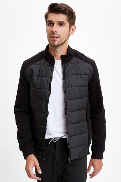 Defacto Erkek Black Red Fermuarli Dik Yaka Slim Fit Mevsimlik Ince Hirka R0833az20au Trendyol