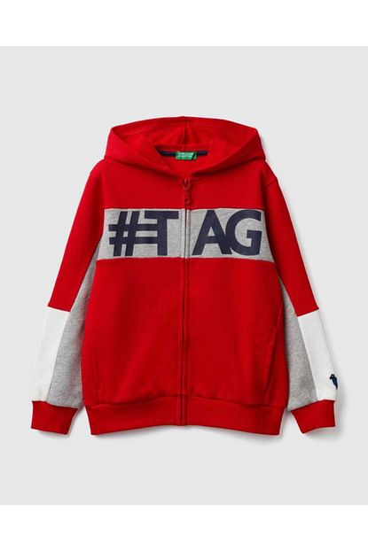 United Colors Of Benetton Erkek Kirmizi Renk Bloklu Sweatshirt Trendyol
