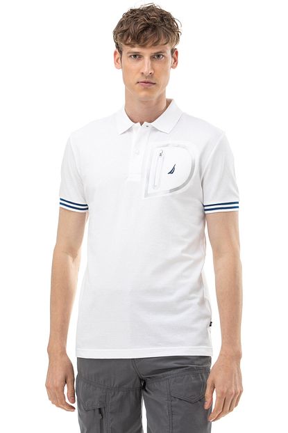 Nautica Erkek Slim Fit Beyaz Polo K01036t Trendyol