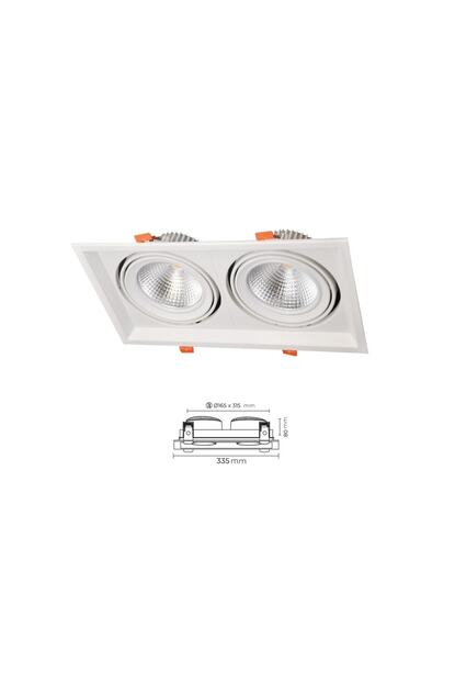 Molled Siva Alti Ikili Kare Hareketli Led Spot Beyaz Kasa Beyaz Isik 6500k 40 Watt Osram Philips Trendyol