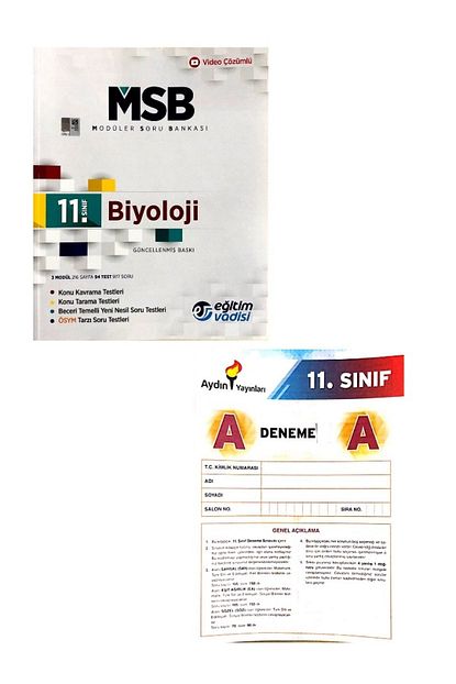 Egitim Vadisi Yayinlari 11 Sinif Biyoloji Msb Aydin Yay Deneme Sinavi Hediyeli 2020 2021 Trendyol