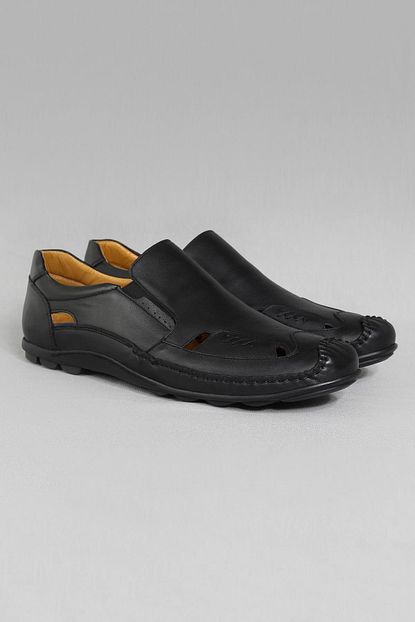 Cz London Erkek Siyah Hakiki Deri Buyuk Numara Comfort Casual Ayakkabi Trendyol