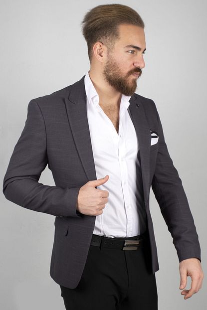 Deepsea Erkek Antracite Dar Kesim Blazer Ceket 2000504 Trendyol