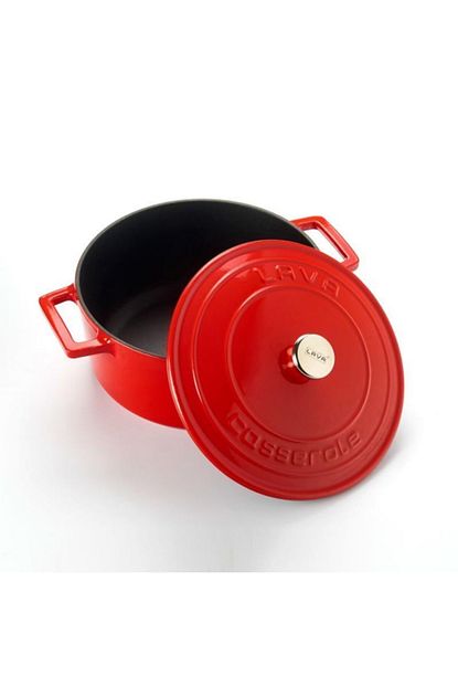 Lava Dokum Yuvarlak Tencere Folk 22 Cm Kirmizi Trendyol