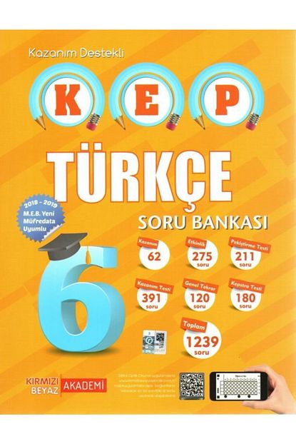 Kirmizi Beyaz Yayinlari Kirmizi Beyaz 6 Sinif Kep Kazanim Destekli Turkce Soru Bankasi Trendyol