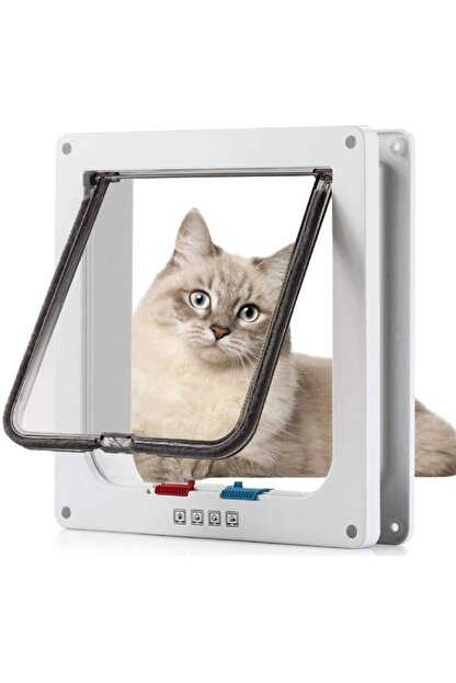 pet tag art 4 yonlu kilitli kedi kopek kapisi 23 5x25 cm beyaz fiyati yorumlari trendyol