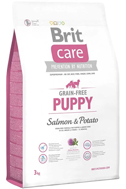 brit care puppy tahilsiz somon ve patatesli yavru kopek mamasi 3kg fiyati yorumlari trendyol