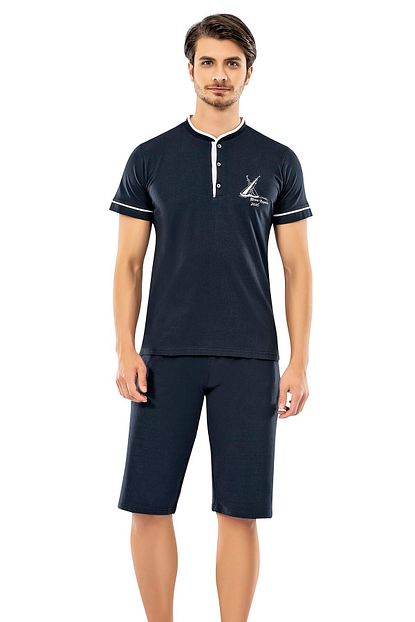 Erdem Ic Giyim Erkek Lacivert Yazlik 3 Lu Sort Pijama Takim Trendyol