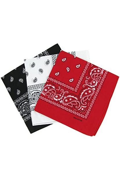 Ergonomisepeti Unisex Siyah Beyaz Kirmizi Pamuklu 3 Lu Bandana Trendyol