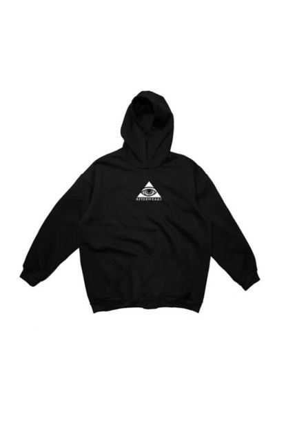 Afterweare Unisex Siyah Reflektorlu Kapusonlu Oversize Hoodie Trendyol