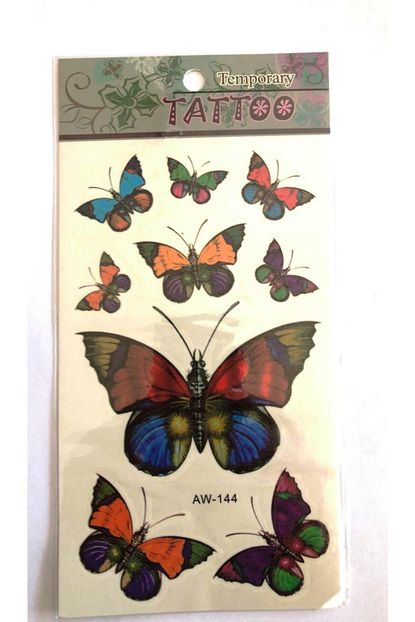 One Spray Tattoo Renkli Kelebekler Yapistirma Sticker Dovme Gecici Dovme Temporary Tattoos Trendyol
