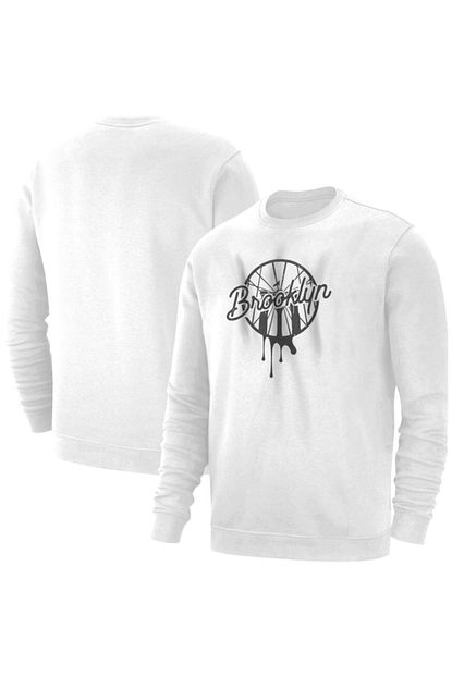 Another Erkek Beyaz Brooklyn Nets Basic Sweatshirt Trendyol