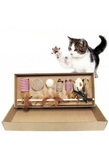 Flip Kedi Oyuncak Olta 7 Li Set Zilli Cingirakli Tuylu Kedi Oltasi Trendyol