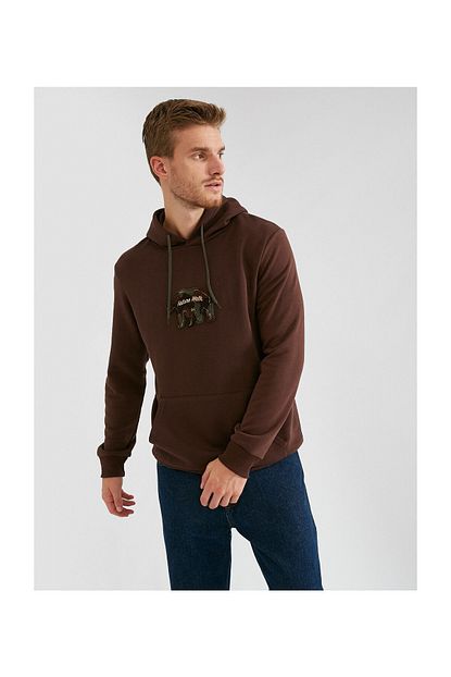 Koton Erkek Kahverengi Sweatshirt 1kam71059mk Trendyol
