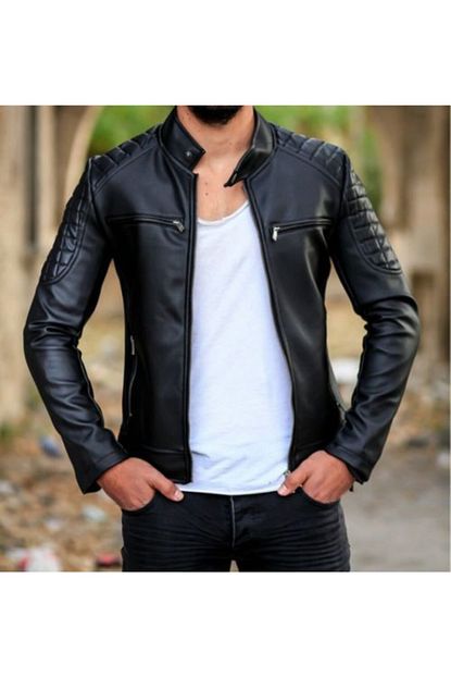 Penguen Brand Erkek Siyah Slim Fit Kesim Suni Deri Mont Bedd1991 Trendyol