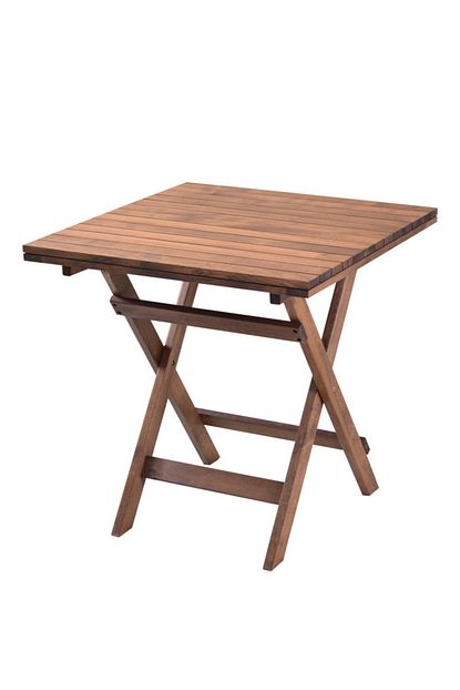 Mavedda Ahsap Gurgen Katlanir Ceviz Renk Bahce Balkon Masasi 70cm X 70cm Trendyol