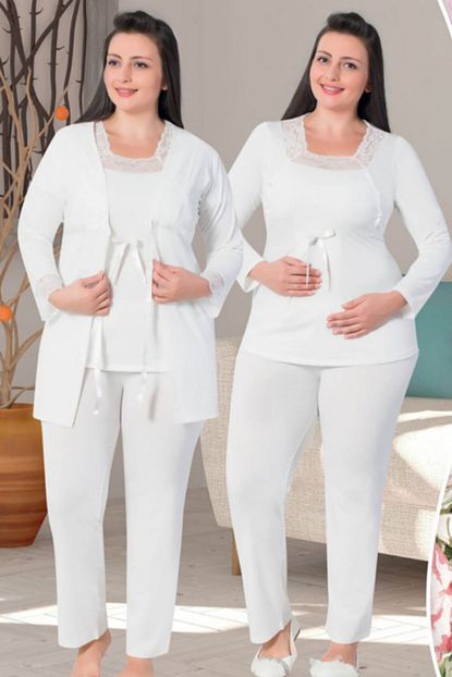 Hayal Buyuk Beden Lohusa Pijama Takimi Jenika 27137 Battal Hamile Pijamasi Trendyol