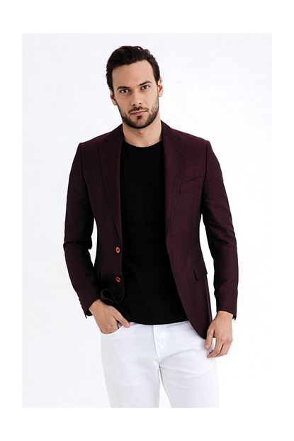Kigili Erkek Bordo Bambu Ceket Trendyol