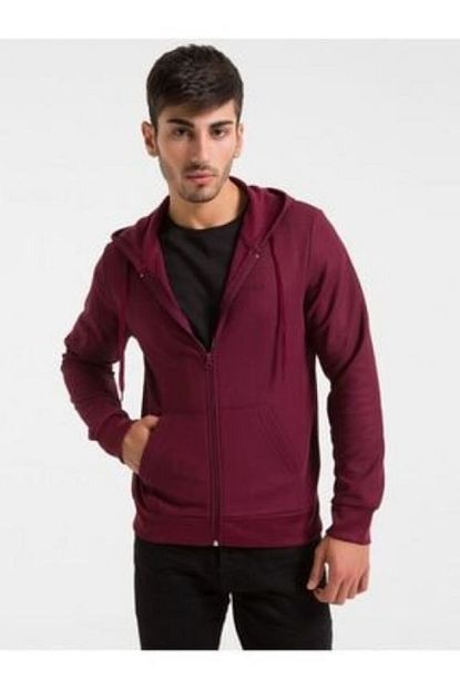 Ltb Erkek Bordo Fermuarli Kapusonlu Sweatshirt Trendyol