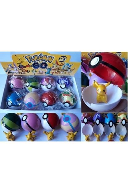 Oyuncaksahili Pokemon Toplari 8 Adet Acilir Pikachu Figurlu Poke Pikacu Topu Trendyol
