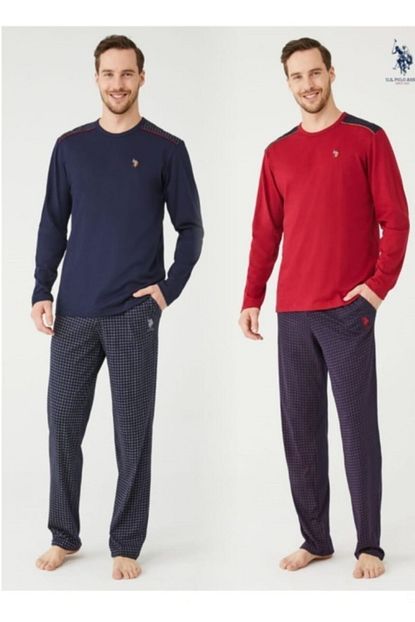 U S Polo Assn U S Polo Lacivert Erkek Pijama Takimi 18336 Trendyol