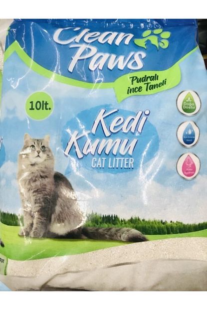 Clean Paws Pudrali Ince Taneli Topaklasan Kedi Kumu 10 Litre Trendyol