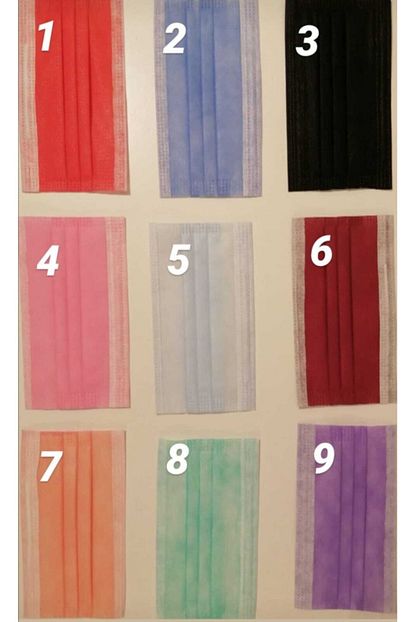 Asilmed Renkli 5x10 3 Katli Telli Cerrahi Maske 50 Li Kutu Burun Lastikli Fiyati Yorumlari Trendyol