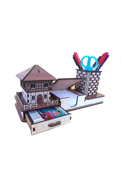 Plaket Home Ahsap Masaustu Organizer Kalemlik Seti Ve Isimlik Trendyol