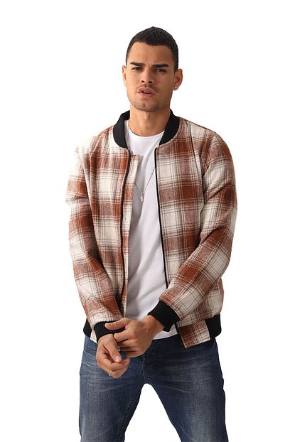 Densmood Erkek Kiremit Slim Fit Kare Detayli Ceket Trendyol