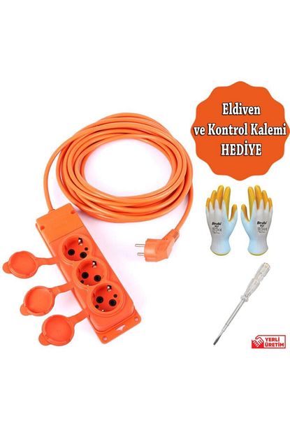 Bylion Seyyar Uzatma Kablosu 3 Lu Grup Priz 3x1 5 Mm 20 Metre Turuncu Renk Trendyol