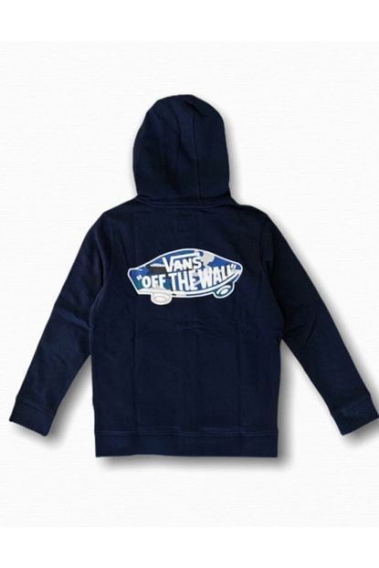 Vans Unisex Lacivert Back Logo Print Cocuk Zip Hoodi Sweatshirt Trendyol