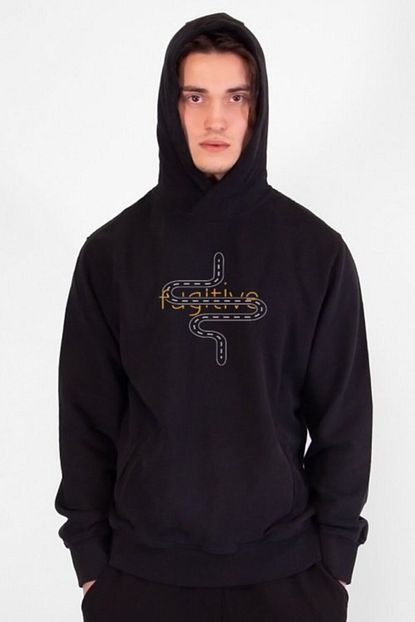 Kanduras Erkek Siyah Fugutive Kapsonlu Sweatshirt Trendyol