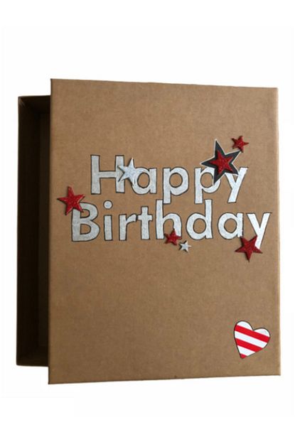 Sistersco Happy Birthday El Yapimi Kraft Kutu 32x25x6 Cm Trendyol