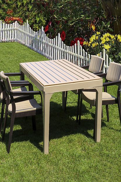 Holiday Rattan Wood Design 90x150 4lu Camli Bahce Mobilyasi Cappuccino Trendyol