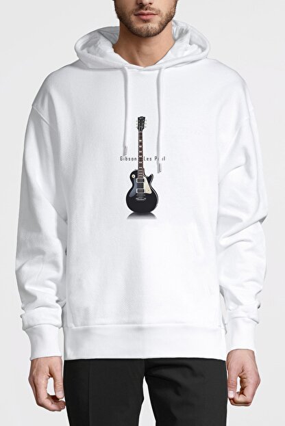 gibson les paul wallpaper slash metal baskili beyaz erkek orme kapsonlu sweatshirt uzun kol