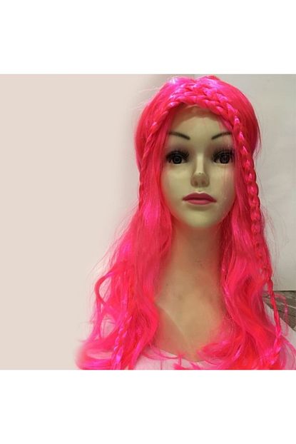 Mga Shop Uzun Pembe Renk Peruk Sac Trendyol