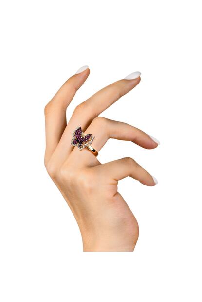 Norm Jewels 14 Ayar Altin Cift Kelebek Yuzuk Trendyol