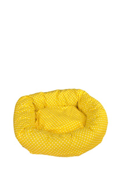 Demsa Polar Kopek Yatagi Minderli Yikanabilir Yumusak Sari Puantiyeli Trendyol