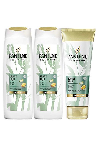 Pantene Uzun Ve Guclu Bambu Ve Biyotinli Sac Bakim Seti Sampuan Sac Kremi Trendyol