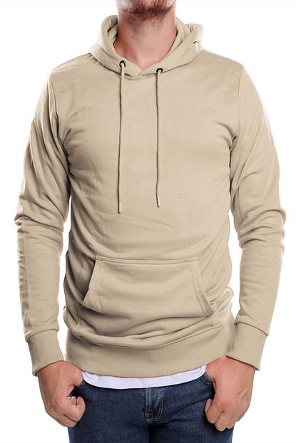 Humen Erkek Kapsonlu Sweatshirt Krem Polar Uzun Kollu Kapusonlu Ceket Trendyol